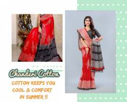 CHANDERI PRINTED COTTON SAREES