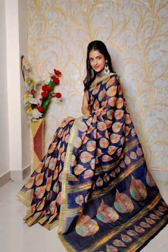 Chanderi warm cotton saree with blouse
