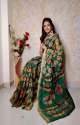 Chanderi warm cotton saree with blouse thumb 1