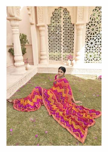 Chiffon Bandhani Printed Foil Printed saree