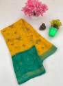 Chiffon Brasso sarees with blouse thumb 6