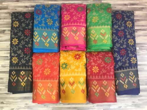 cotton printed saree with zari border