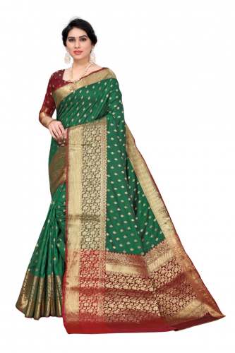  COTTON RICH SILK WEAVING JACQUARD PRINTED SAREE