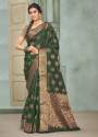 Cotton Silk Copper Zari Work Woven saree thumb 1
