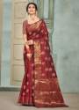 Cotton Silk Copper Zari Work Woven saree thumb 3