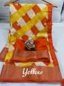 Cotton Silk Lehariya Foil Print saree thumb 5