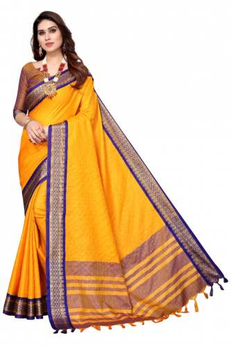 cotton silk saree with cotton silk blouse