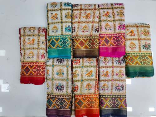 cotton zari border bandhani saree