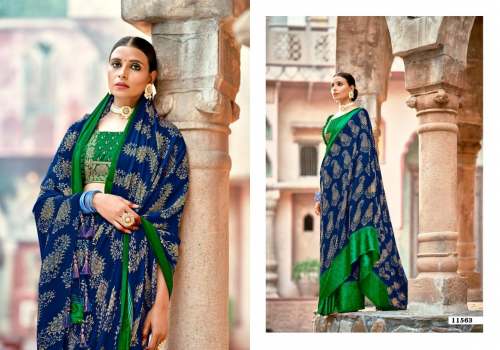 crape Georgette with jacquard border & blouse