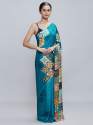 crepe Chinon satin Digital printed sarees thumb 2