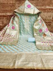 Designer Chanderi Dress Material Suit For Women