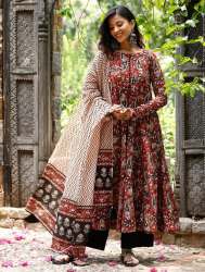 Designer Collection of Printed Rayon Red Kurtis 