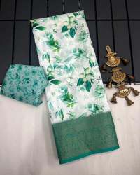 Designer Digital Flower Print Pure Silk Sarees