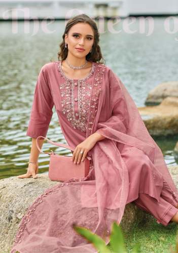 Designer Hand Work Viscose Silk Kurtis