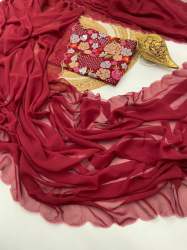 Designer Smooth faux georgette fabric with cut work border saree