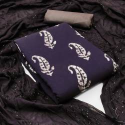 DIABLE CHANDERI BATIK PRINT SUIT WITH CROSET WORK
