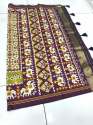 Digital Patola Silk Saree with Lagdi Patta Pallu and Contrast Blouse 
