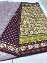 Digital Patola Silk Saree with Lagdi Patta Pallu and Contrast Blouse  thumb 1