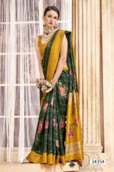  Dola Silk Floral Print Saree with Blouse 
