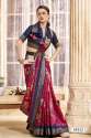  Dola Silk Floral Print Saree with Blouse  thumb 3