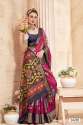 Dola Silk Floral Print Saree  thumb 2