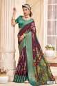 Dola Silk Floral Print Saree  thumb 5