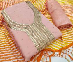 DRESS MATERIAL WITH GOTTA PATTI & DIAMOND WORK