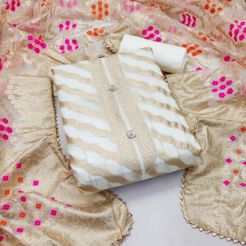 Exclusive Chanderi silk Dress Material Suit For Women
