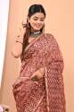 Exclusive Pure Hand Printed Chanderi Silk Sarees With Blouse thumb 4
