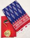 Fancy Block Printed Mulmul cotton Saree With Blouse  thumb 19