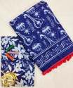 Fancy Block Printed Mulmul cotton Saree With Blouse  thumb 5