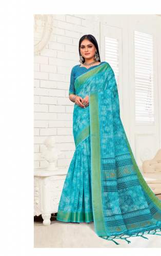 Fancy Cotton Digital Printed Saree fancy Latkan.
