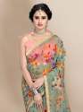 FANCY DIGITAL PRINTED ORGANZA SAREE WITH BLOUSE thumb 12