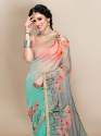 FANCY DIGITAL PRINTED ORGANZA SAREE WITH BLOUSE thumb 2