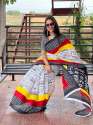 Fancy Nylon Dola Silk With Digital printed Saree thumb 10
