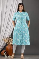 Fancy pure cotton Kurtis with both side pocket