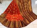Fancy Saree with gold zari butta  thumb 2