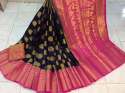 Fancy Saree with gold zari butta  thumb 4