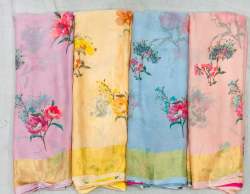 Fancy bandhani sattin patta sarees