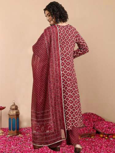 Festivel Wear Rayon Printed Kurtis Pant Set With Dupatta