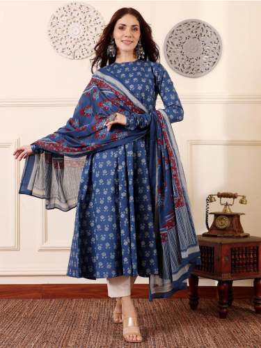 Fully Stiched Rayon Printed Kurti Pant Dupatta by geet gauri fashion