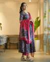 Fully Stitched Blue And Pink Printed 3 Piece Kurti thumb 5