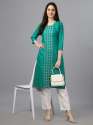 Fully Stitched Casual Embroidery Cotton Kurtis thumb 1