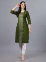 Fully Stitched Casual Embroidery Cotton Kurtis thumb 3