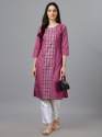 Fully Stitched Casual Embroidery Cotton Kurtis thumb 5