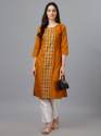 Fully Stitched Casual Embroidery Cotton Kurtis thumb 7