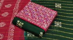 Geet Gauri Batik with aari work churidar suit