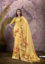 GEET GAURI CHIFFON FLORAL PRINT EMBELISHED SAREE