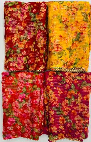 Geet Gauri Chiffon Prints Lining Jari Saree