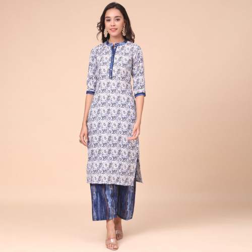 Geet Gauri Cotton Blend Kurta with Palazzo Set